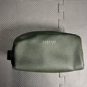 Versace Parfums Green Faux Leather Travel Toiletry Bag Exclusively Designed For